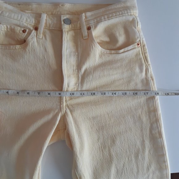 Levi's 501 | Stretch Skinny Women's Jeans | Yellow/Cream | Size W27 L30 - Picture 8 of 9